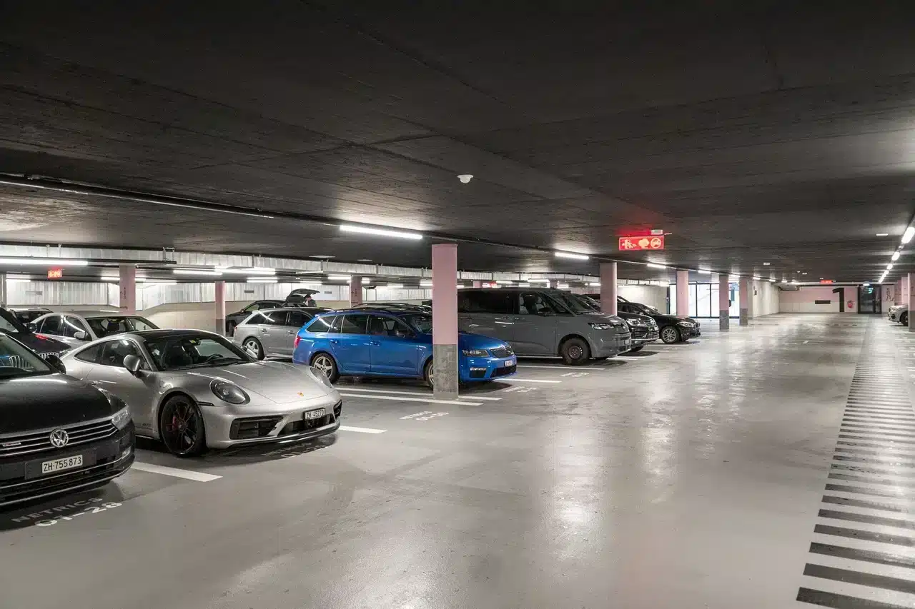 Gaswarnanlage in einer Tiefgarage